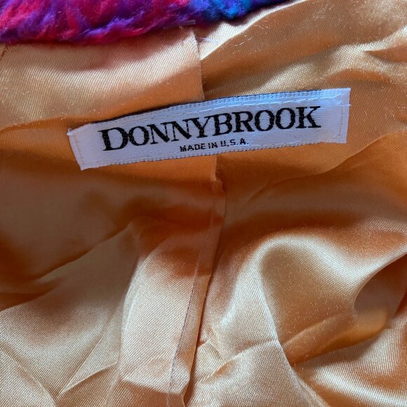 Donnybrook Vintage Rainbow 1980s Faux Fur Coat Multi Size XS - Picture 11 of 12
